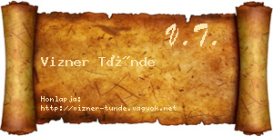 Vizner Tünde névjegykártya